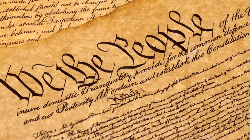 Image of the first page of the U.S. Constitution